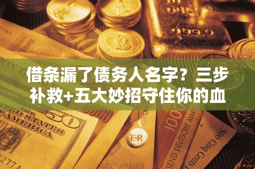 武汉借条漏了债务人名字？三步补救+五大妙招守住你的血汗钱