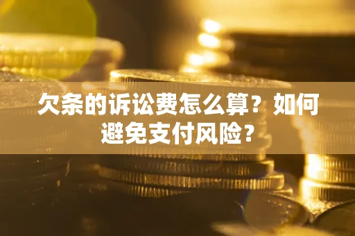 武汉欠条的诉讼费怎么算？如何避免支付风险？